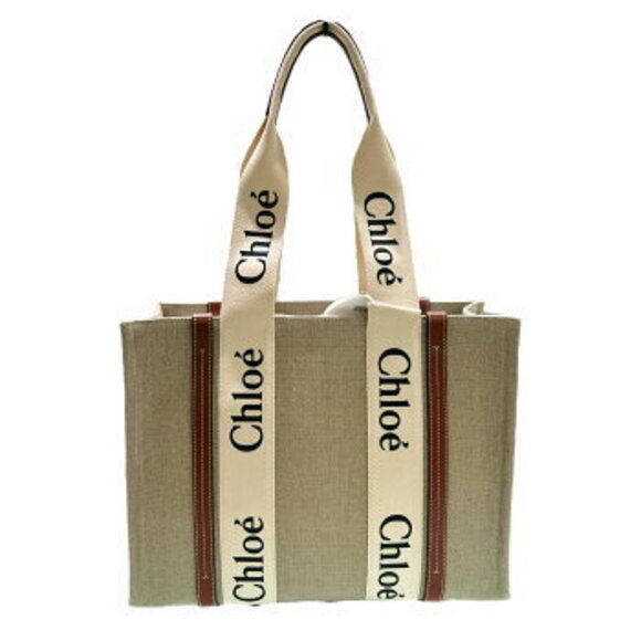 Chloe Tote Bag Canvas Beige - Picture 1 of 8